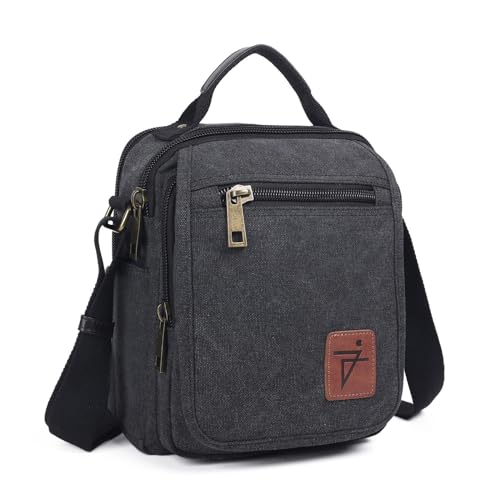 Aesthetic Canvas Messenger Bag, Water Resistant Shoulder Bag & Travel Bag for Men Women by Juzar Tapal Collection - Used condition - US$35.06