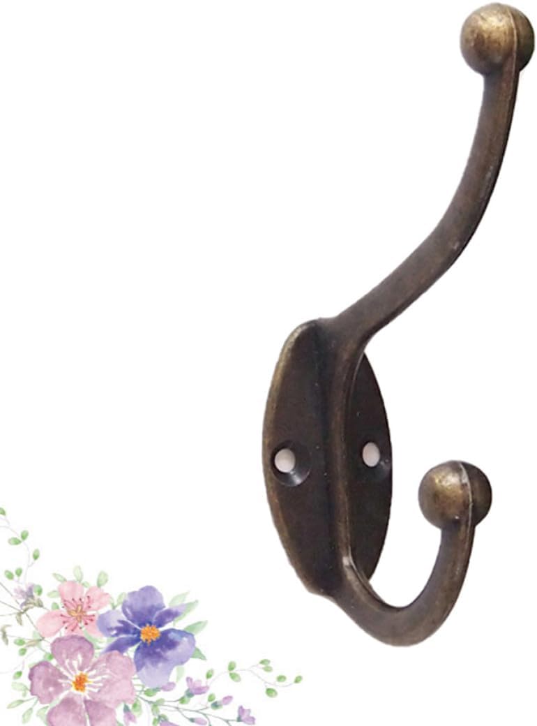 4pcs Vintage Metal Wall Hanger Hooks, Practical Coat and Hat Rack, Retro Style Wall Mount Single Hooks for Home Storage and Organization