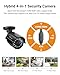 Anlapus 1080P Hybrid 4 in 1 Security Camera, HD TVI/CVI/AHD/CVBS Indoor Outdoor CCTV Bullet Cam, Metal Housing, IP66 Weatherproof, 80ft Night Vision, for 960H,720P,1080P,5MP,4K Analog Surveillance DVR