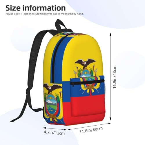 Flag of Ecuador Travel Laptop Backpack 17 Inch Large Computer Backpack Waterproof Backpack.3
