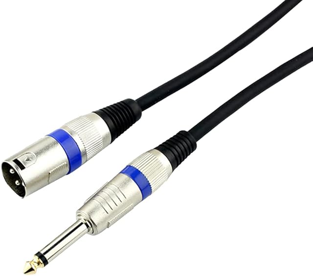 NA 6.35 Mono to XLR 3 Pin Male Mixer Lines Jack Microphone Cables Mixer Microphone Cables for Audio Signal Transmission - 1m