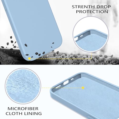Image of DIZORO Microfiber Candy Case Compatible for iPhone 13 / iPhone 14 6.1 Inch Shockproof Slim Back Cover Liquid Silicone Case - ICE Blue