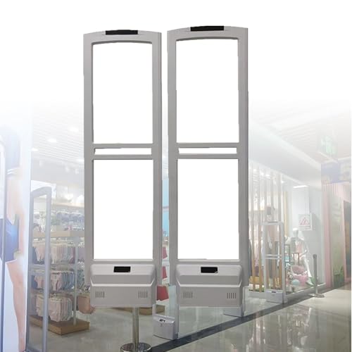 GQMYCDM Seguridad EAS Am 58kHz, Equipo Antirrobo para el Comercio Minorista, Dos Torres de Etiquetas con Alarma Audio y Visual para Tiendas, Supermercados y Bibliotecas