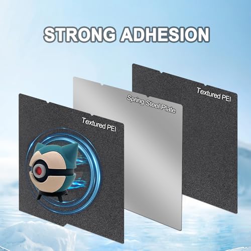Image of 264X276mm Black PEI Build Plate for Kobra S1 /Kobra X, Double Sided Textured PEI Platform Spring Steel Flexible Platform Heated Bed for Anycubic Kobra S1 Combo 3D Printer