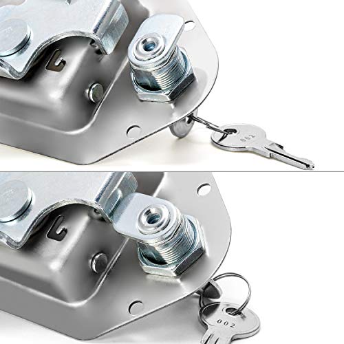 Trailer Toolbox Paddle Handle Latch – 304 Stainless Steel, Flush Mount, 5.5" X 4.3", With 2 Keys, For RV, Truck, Camper Storage