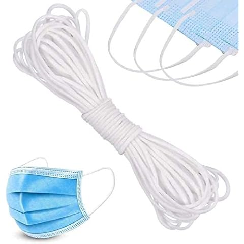 [3mm, 20m]Round Elastic Band,DIY String for Masks Sewing I Elastic Rope Stretchy Band for Knitting, Arts & Craft Accessories Cover