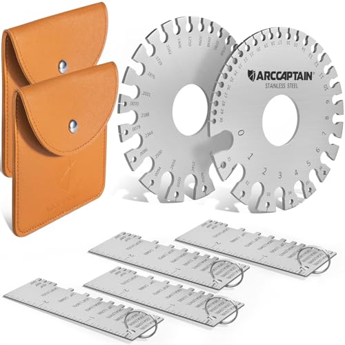Image of ARCCAPTAIN Metal Gauge Thickness Tool, Metal Thickness Gauge, 2 Sets