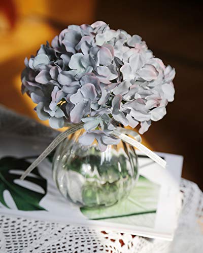 Duhouse Large Hydrangea Heads Artificial Silk Flowers With Stem Fake Full Flower Heads For Wedding Centerpiece Home Party Decor Pack Of 6(Morandi) #TOP4