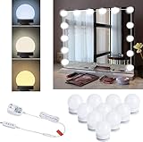Vanity Mirror Lights, 14 Pcs Dimmable Led Vanity Makeup Light for Mirror Stick on lights, 3 Color Modes, Plug in Makeup Mirror for Dressing Room (Mirror Not Included)