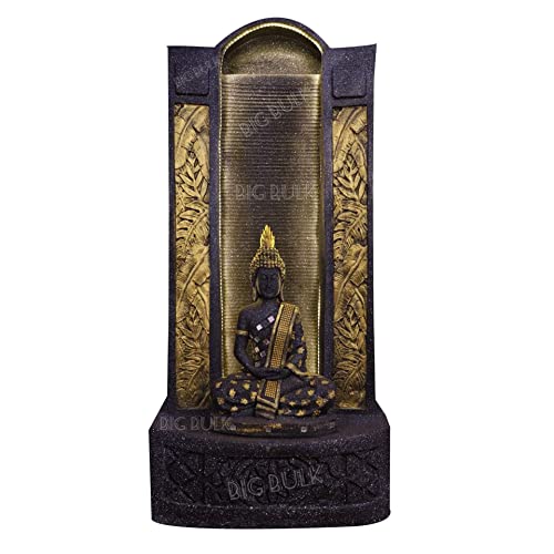 Image of Big Slate Buddha Fountain for Living Room Home Decor Garden Decoration and Drawing Room (Big Black)