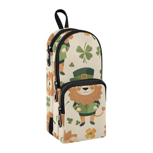Clover Lion - Estuche para lápices de gran capacidad con compartimento para estudiantes, bolsa para estudiantes, organizador de papelería, estuche para lápices, estuche para marcador para escuela,