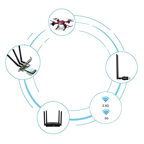 3 peças de roteador omni de banda dupla WiFi 2,4G/5G antena SMA de alto ganho 5dBi antena externa de