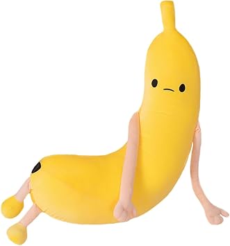 Big Banana Plush Long Body Pillow,31.4 Stuffed Banana Plushie Cute Fruit Plushie Cushion for Home/Sofa Decor