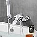 Mitigeur de Baignoire Cascade, Robinet Douche en H59 Laiton Chromé, VENTCY Robinet Baignoire avec Douchette à Main en ABS plastique et Tuyau de douche, Mitigeur BainFixé au Mur mitigeur bain et douche