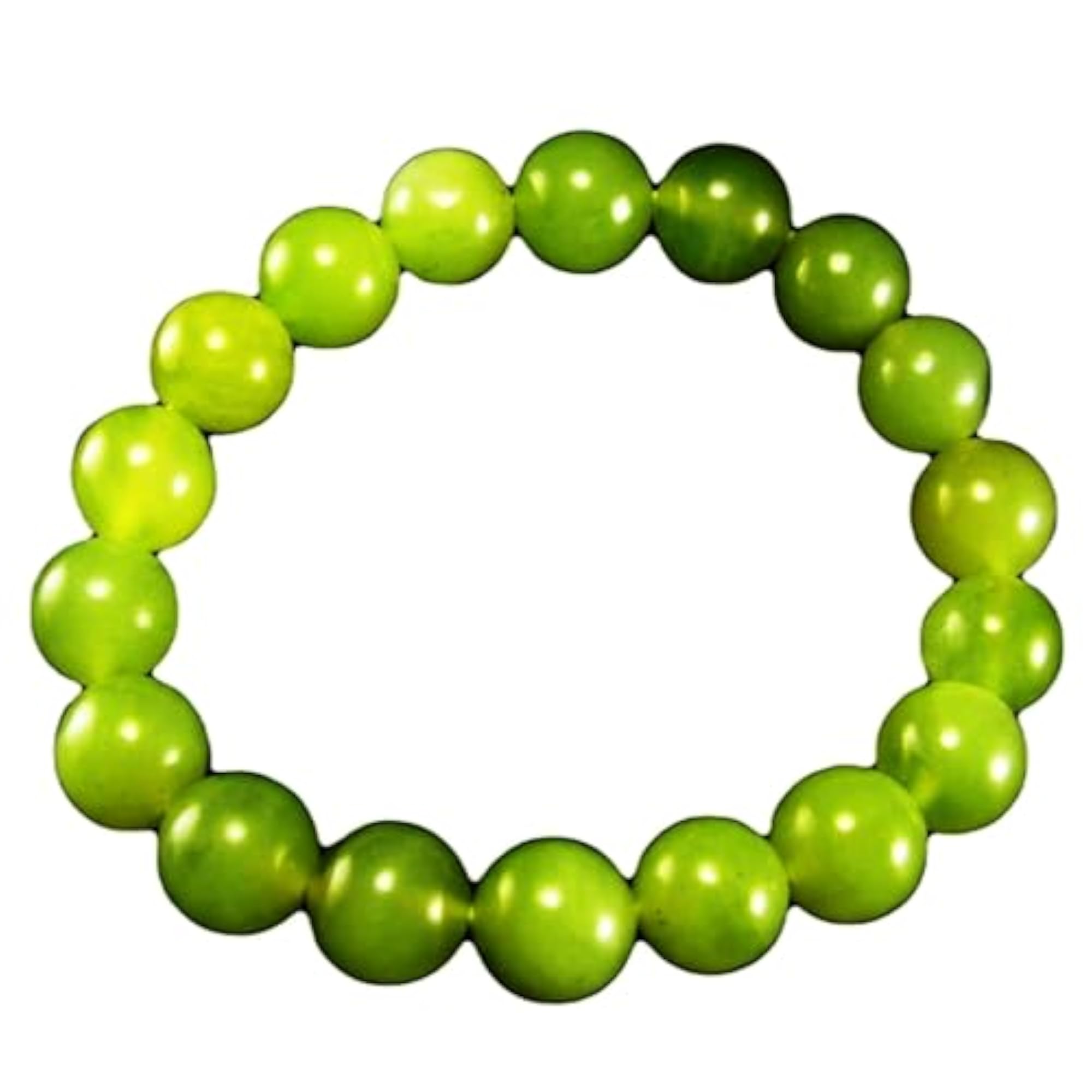 Natural Healerite Round Shape Smooth Cut Beads Stretchable Bracelet