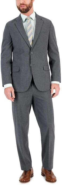 Nautica Men's Modern-Fit Bi-Stretch Fall Suit (Grey, 38R/32W)