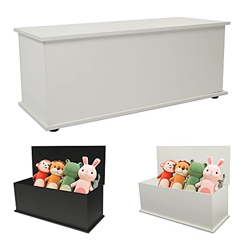 Beauty4U Toy Storage Bench, Flip Top Chest Trunk, Wood Ottoman Toy Box Bench for Entryway, Bedroom, Living Room, Organizer with Lid Home Furniture, White