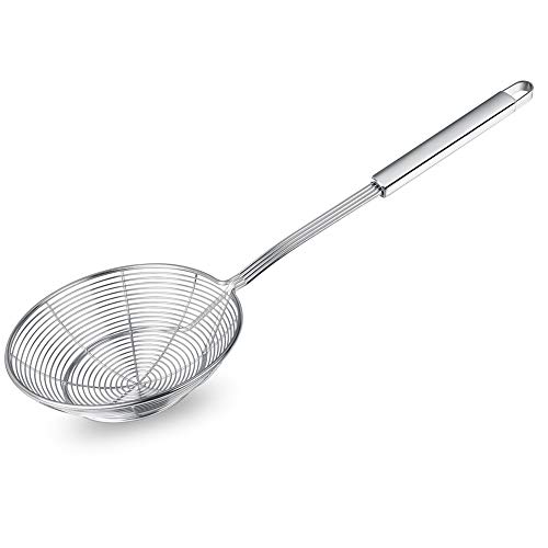 Comparison: Best Utensil For Deep Frying 7 Spider Strainer Skimmer, Swify Stainless Steel Asian Strainer Ladle Frying Spoon with Handle for Kitchen Deep Fryer, Pasta, Spaghetti, Noodle, 5.5 Inch