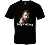 Rick Grimes Keep Walking T-Shirt Walking Dead Novelty Andrew Lincoln Shirt New L Black
