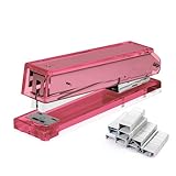 OfficeGoods Acrylic Stapler – Aesthetic & Durable Pink Desk Staple for Modern Office – Stylish & Compact Office Supplies for Women & Men