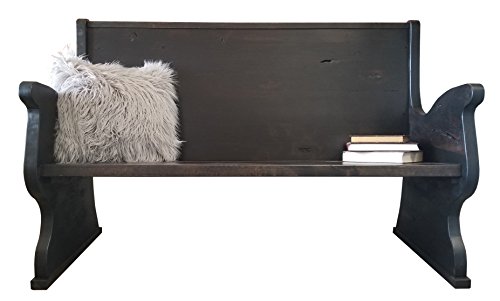 James + James Rustic Church Pew (48" L, Charred Ember Finish) #TOP2