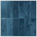 Peel and Stick Backsplash Tiles, 3D Wall Panels with Commercial-Grade Adhesive, Extra Thick Water & Heat-Resistant Stick-On Tile Backsplash for Kitchen, Bathroom, Laundry, 5 Sheets of 12" x12” (Blue)