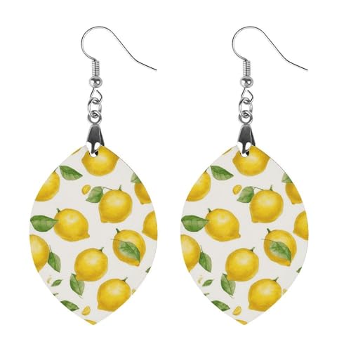Boucles d'oreilles pendantes en bois femme banane jaune légère