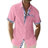 Men Muscle Shirt Summer Solid Colour Fitness Breathable Comfortable Men Polo Shirt Stretch Thin Lapel Men Sports Shirt Outdoor Temperament Classic Men Tops L-Pink XXL