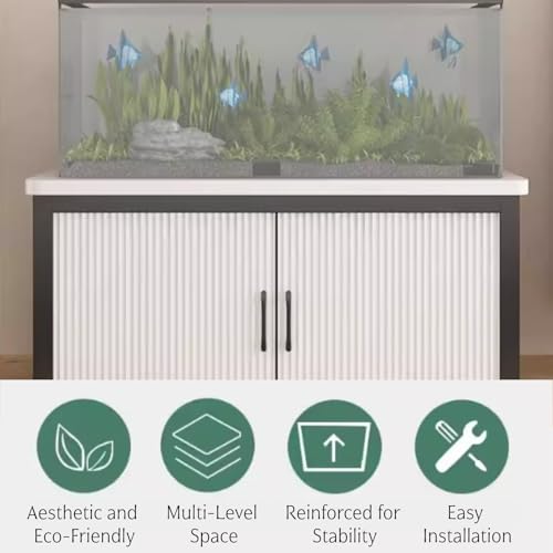 Soporte de acuario estable con almacenamiento interno de base metálica 3