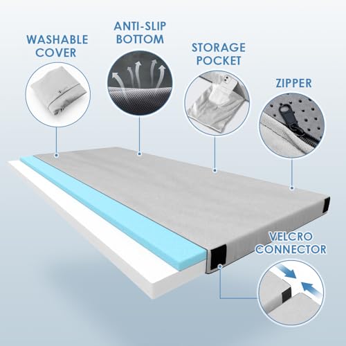 KingChii CertiPUR-US Memory Foam Camping Mattress, Portable Roll Up Travel Car Camping Mattress Sleeping Pad & Floor Mattress, Cot Mattress Guest Bed for Sleepover with Waterproof Cover & Travel Bag by KingChii - Image 3