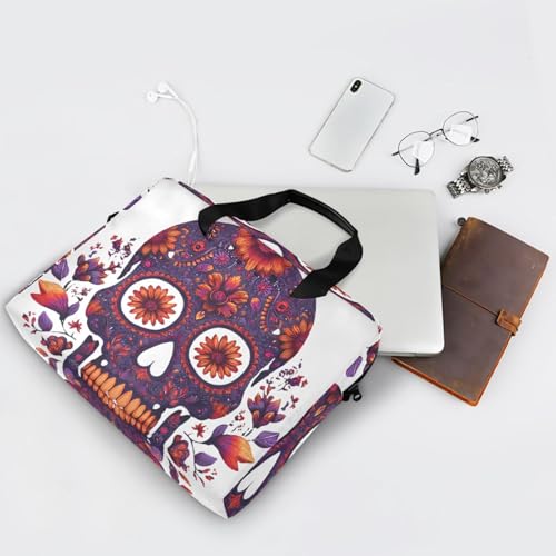 Maletín para portátil con diseño calavera Día de Muertos miniatura 7