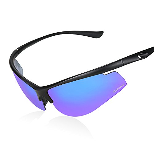 HODGSON Cycling Polarized Sunglasses for Men or Women, Extremely Light UV400 Protection Sports Glasses for Riding, Driving, Fishing, Running and Other Outdoor Activities (Blue)