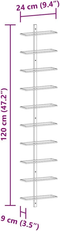 vidaXL 2x Wall-mounted Wine Rack for 10 Bottles Kitchen Bottle Holder Whisky Rack Home Indoor Dining Room Wine Storage Shelf White Metal