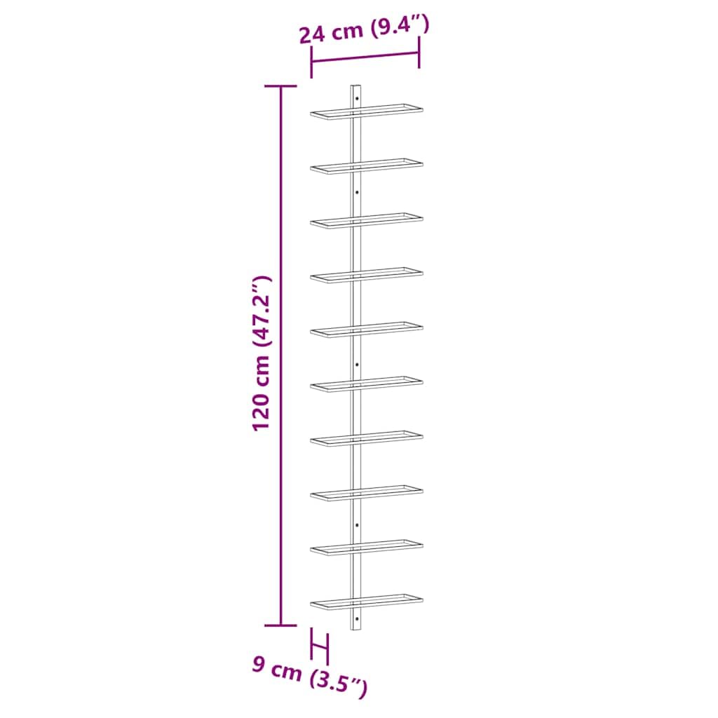 Wand-Weinregal Metall Weiß 2 Stück 10 Flaschen Flaschenregal für Küche Speisekammer Barregal Weinaufbewahrung Organizer Lagerung modernes Design
