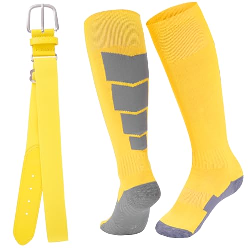 Dxhycc Youth Baseball Socks and Belt Combo Set Adjustable Softball Baseball Socks and Belt for Boys Girls4