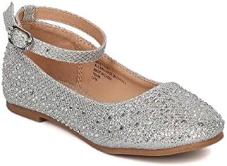 Little Angel Girls Glitter Ballet Flat GH29 Silver (Size: Little Kid 13)