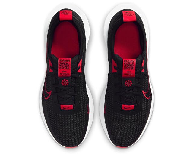 Image of Nike Interact Run Men's Road Running Shoes (FD2291-007, Black /Anthracite /White /Fire Red) Size 9.5