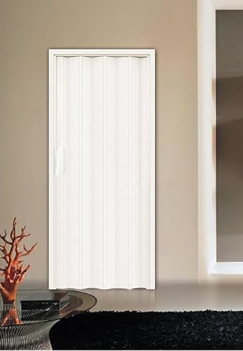Porta a soffietto in PVC 835 x 2105 mm Bianco