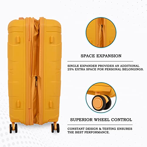 Image of it luggage Momentous Mango Yellow Set of 2-24 & 20 inches Cabin with Padded Laptop Section & Medium Expandable Polypropylene Hardsided with TSA Lock & Wet Pouch Inside 8 Wheel Trolley Bag
