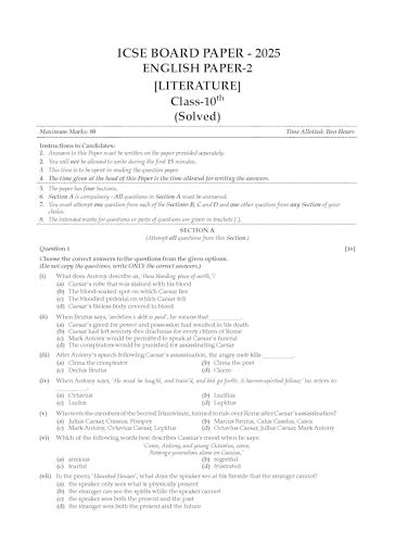Image of Oswaal ICSE Question Bank Chapterwise & Topicwise Solved Papers Class 10 English-2 For 2026 Exam