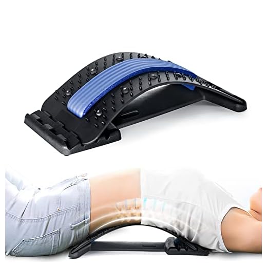 ADINOR Back Stretcher- Spine Stretcher for Herniated Disc Sciatica Scoliosis Lower and Upper Back Muscle Pain Multi-Level Adjustable Back Popper Used in Bed Chair and car black