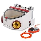 Aries Outlets Dental Lab Sandblaster with 2 Pen + 2 Tanks LED Light and Large View Window Sandblaster Machine with Foot Pedal Control