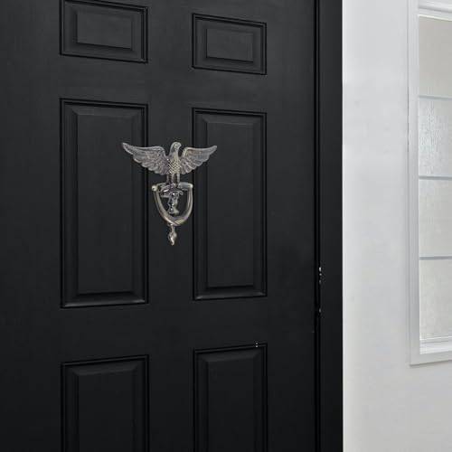 Aldaba de puerta vintage de águila con mirilla integrada de aleación robusta SOLUSTRE 5