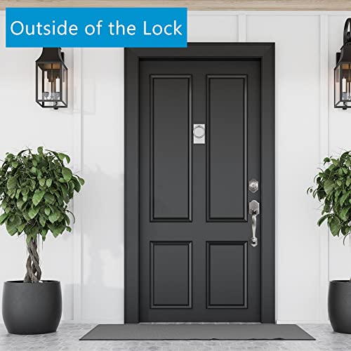 Neutype Front Door Lock Set Silver Front Door Handle Sets With Deadbolt Lock Set Door Entry Door Locksets Single Cylinder Handleset Curved Handle Lower Half Grip Round Knob Satin Nickel #TOP3