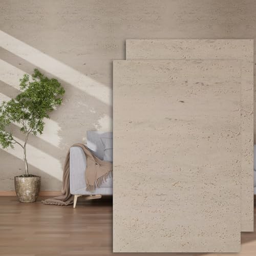 3D Wall Panels - 4PCS 47.2'x23.6' Faux Stone Wall Covering - MCM Modified Clay Material for Home...