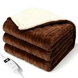 電気毛布 2025新登場【発熱の新時代 】高級フランネル両面仕様 10段階温度調節&省エネタイマー(1-8時間) 188×130cm 大型掛け敷き兼用 超厚手ふわふわ 抗菌防臭 均一加熱 丸洗い可能 電気ひざ掛け/肩掛け/ベット毛布 冬用暖房ギフト J-OB31201