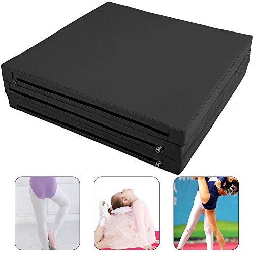 POCREATION Tapete de exercício de 3 camadas resistente ao desgaste, durável com tapete de espuma de