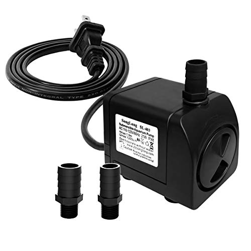 songlong Submersible Pump 300GPH Ultra Quiet with Dry Burning Protection 6ft High Lift for Fountains, Hydroponics, Ponds, Aquariums & More