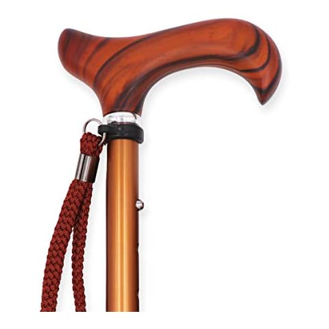 KMINA PRO - Gehstock Holz Verstellbar, Gehstock Damen, Spazierstock Herren Holz, Gehstock für Senioren, Spazierstock Damen Höhenverstellbar, Gehstock Herren Elegant, Spazierstock Aluminium Cover