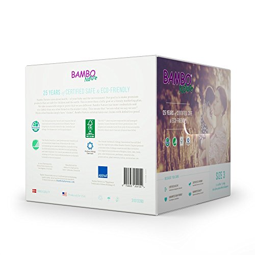 Bambo Nature Eco Friendly Baby Diapers Classic for Sensitive Skin, Size 3 (11-20 lbs), 66 Count (2 Packs of 33)